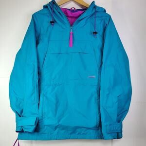 Columbia Vtg 90's Radial Sleeve Teil Ski Jacket Windbreaker 1/4 Zip Womens L